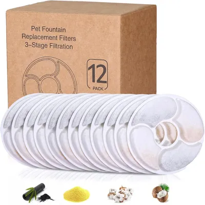 12 Katzenwasserbrunnenfilter, Ersatzfilter für Wasserspender