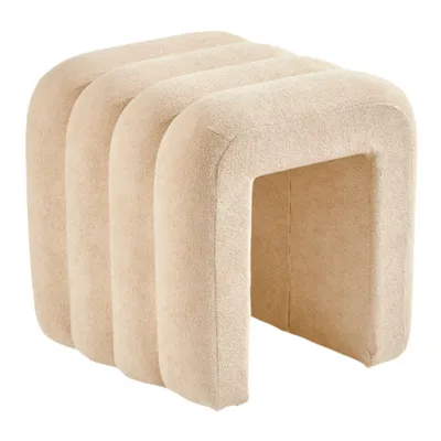 Produktbild von Theo&Cleo Sitzhocker in Bogenform Weicher Fußhocker Stylisch und bequem Beige