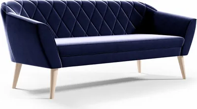 Obrázek produktu pro BETTSO Klasická 3místná pohovka Skandinávský design Dřevěné nohy Elegantní pohovka Čalouněná pohovka do obývacího pokoje VIVA 3 Tmavě modrá modrá Námořnická modrá