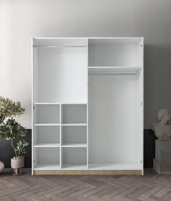 Obrázok produktu pre Šatníková skriňa zrkadlo Elegantný dizajn biela Štýlový dizajn detskej izby