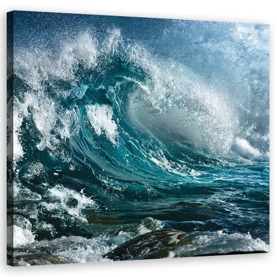 Produktbild von Leinwandbild landschaften - blau 50x50 cm Feeby blau wandbild bereit zum aufhängen