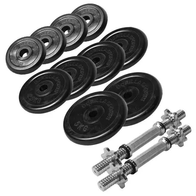 Produktbild von 20 KG Kurzhantelset Gummi + 2x5 KG extra