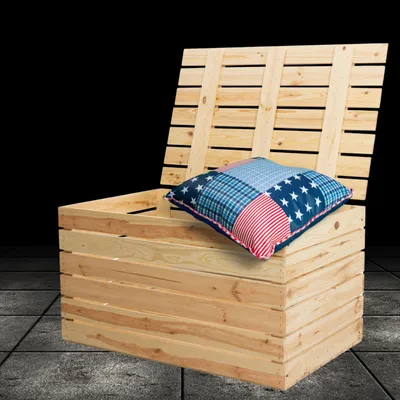 Produktbild von Einfache HOLZTRUHE mit Deckel / NEU / 80x50x39 cm / für Gartengeräte