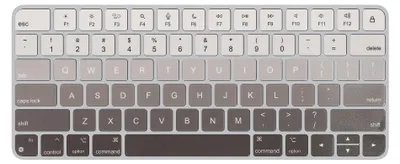 Produktbild von kwmobile Tastatur Aufkleber Englisch kompatibel mit Apple Magic Keyboard Wireless Keyboard Sticker - Aufkleber für US QWERTY Tastatur - Weiß Grau