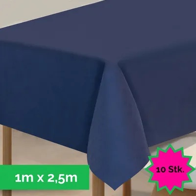Produktbild von Sensalux Tischdecke, abwaschbar, Vorteilspack, 10 Stück, 1m x 2,5m, Dunkelblau