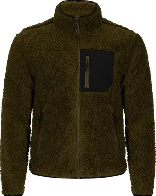 Produktbild von il Lago Prestige Teddyfleece-Jacke Halver Herren (Oliv/Schwarz) Größe L