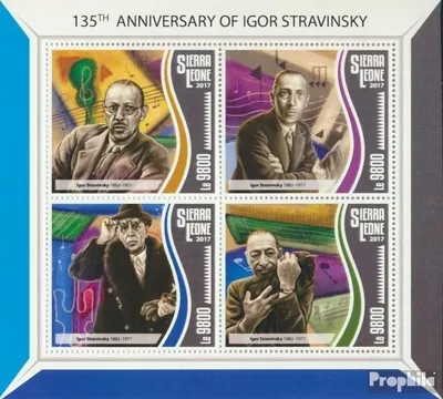 Produktbild von Briefmarken Sierra Leone 2017 Mi 8785-8788 Kleinbogen (kompl. Ausg.) postfrisch Igor Strawinsky