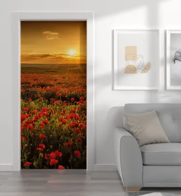 Produktbild von Türtapete Türposter Türfolie selbstklebend Mohnblume Türaufkleber