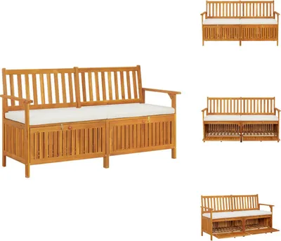 Produktbild von vidaXL Truhenbank mit Kissen 148 cm Massivholz Akazie - Gartenbänke