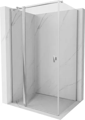 Image de Mexen Mist T cabine de douche pivotante 120 x 95 cm, transparent, chrome - 8A4T-120-095-01-00