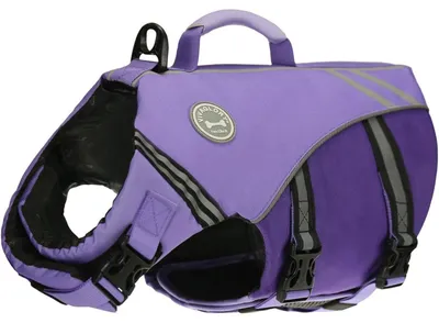 Obrázok produktu pre Plavacia vesta pre psa, fialová, obvod hrudníka 56-64 cm, poskytuje plavákovosť a pomáha pri plávaní