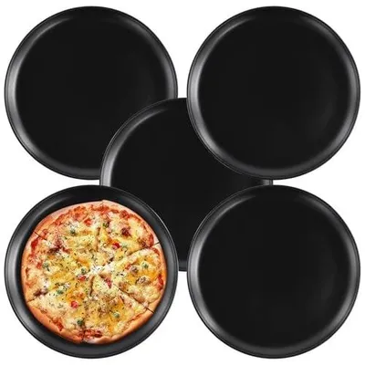 Zdjęcie produktu dla Blacha do pizzy okrągła 30 cm stal nierdzewna czarna nieprzywierająca