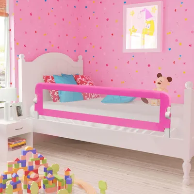 Produktbild von vidaXL Bezpečnostní zábrana do postele pro batolata 150x42 cm růžová