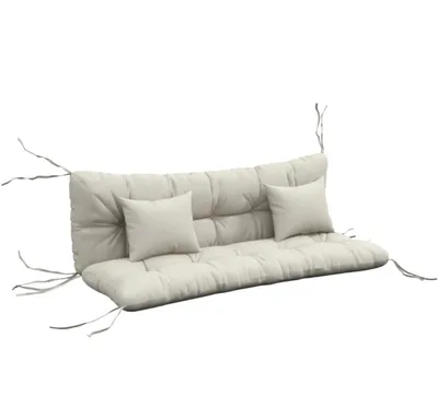 Produktbild von 4er-Set Sitzkissen,Wasserabweisend Stuhlkissen mit Bindebänder, 10cm dick 150x50 cm Stuhlkissen