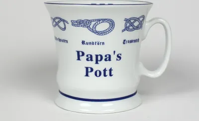 Produktbild von Papa´s Pott mit Seemannsknoten hoch Kaffeebecher Kaffeetasse Kaffee Pott
