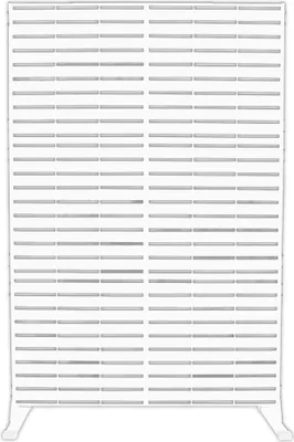 Immagine prodotto di Pannello divisorio in acciaio verniciato e zincato per aree interne ed esterne - robusto divisorio modulare dal design moderno e permeabile all'aria, ideale per giardini, terrazze, balconi e spazi commerciali - bianco/linee