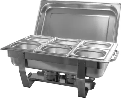 Produktbild von AcMax Chafing Dish Speisenwärmer Warmhaltebehälter GN-Behälter Edelstahl 13 tlg. SET