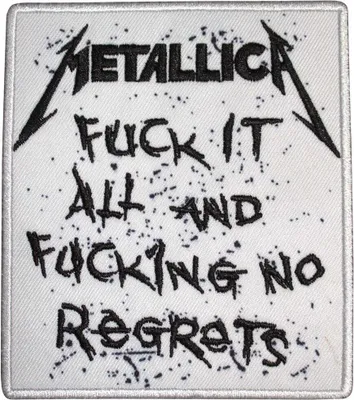 Immagine prodotto di Metallica - Toppa da stirare "No Regrets", tessuto RO12909 (taglia unica) (bianco/nero)