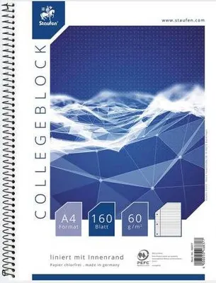 Produktbild von Collegeblock A4 Liniatur 21 - 160Bl 60g - Style liniert mit Innenrand