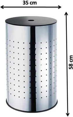 Obrázek produktu pro Koš na prádlo Kobolo 55 litrů - nerezová ocel s MDF s víkem - sběrný koš na prádlo třídič prádla koš na prádlo koš na prádlo koš na prádlo