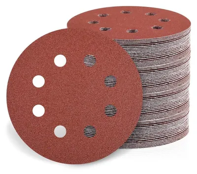 Obrázek produktu pro Brusný papír 115 mm, Klett, 80 kusů, zrnitost 40/80/120/240, pro excentrické brusky, 8 otvorů