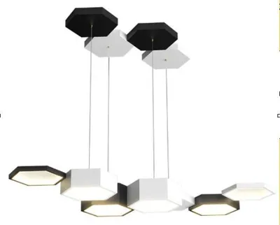 Produktbild von Modern Hex – Stilvolle LED-Hängelampe 60W mit Fernbedienung