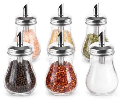 Image de Ensemble de 6 bocaux à épices en verre 200 ml