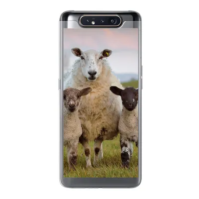 Produktbild von MuchoWow® Handyhülle Schutzhülle Hülle für Samsung Galaxy A80 Schafe - Natur - Schwarz - Weiß Silikon Softcase Handy Hülle - Schutzdeckel
