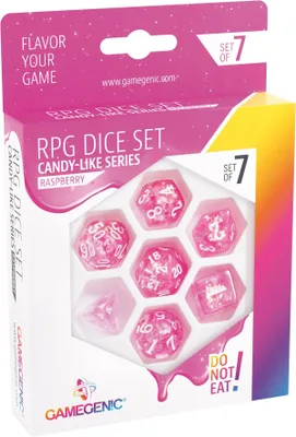 Image de Jeu de 7 dés multicolores au design "bonbon"