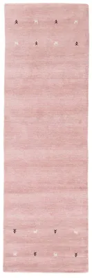 Image de carpetfine Tapis de laine Gabbeh Uni couloir Rose 80x350 cm | Tapis moderne pour le salon et la chambre à coucher
