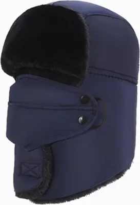 Produktbild von Warme Outdoor-Baumwollmütze, Winter-Skimütze mit Ohrenklappen und winddichte Skimaske, winddicht beim Radfahren im Winter