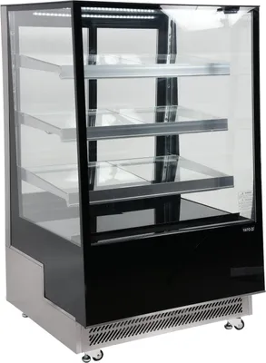 Produktbild von Kühlvitrine 400 l, 90 x 80 x 144 cm, schwarz