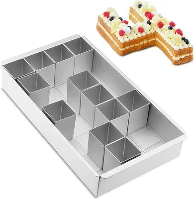Produktbild von Famanu Backform aus Aluminium mit verstellbaren Buchstaben und Zahlen - Antihaftbeschichtung