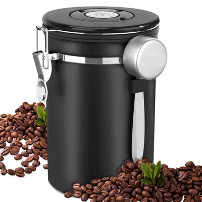 Luftdichter Kaffeebehälter 1,8 l Edelstahl mit Datumsanzeige