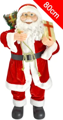 Produktbild von 80cm Weihnachtsmann Santa Claus Nikolaus Weihnachten Figur Weihnachts Deko Weihnachtsmänner Weihnachtsbaum Christbaumschmuck Geschenk XXL - M3