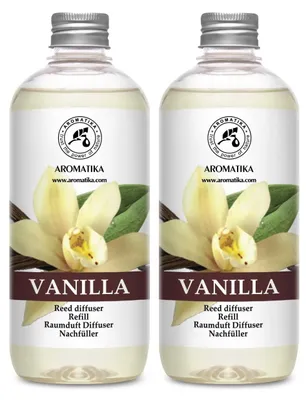 Obrázek produktu pro Elzusha - Difuzéry s vůní vanilky, 2 x 500 ml - Intenzivní a dlouhotrvající osvěžovač do domácnosti