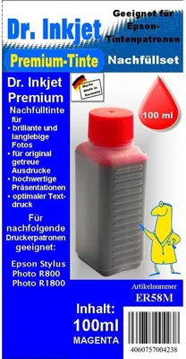 Produktbild von ER58M - magenta - Dr.Inkjet Premium Nachfülltinte 100ml für Ihren Epson Drucker