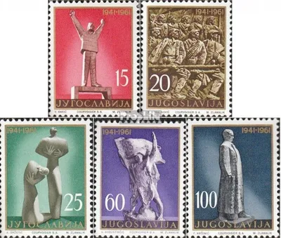 Produktbild von Briefmarken Jugoslawien 1961 Mi 952-956 (kompl.Ausg.) postfrisch Denkmäler