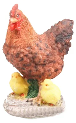 Productafbeelding van Farmwood Tuinbeeld Kip met Kuikens | 15 x 11 x 20 cm Bruin