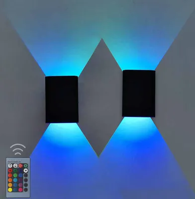 Produktbild von Wandleuchten, 2 Pack RGB Moderne Wandleuchten, Led Licht Up Down Innen Beleuchtung Aluminium Wand Leuchte mit Fernbedienung
