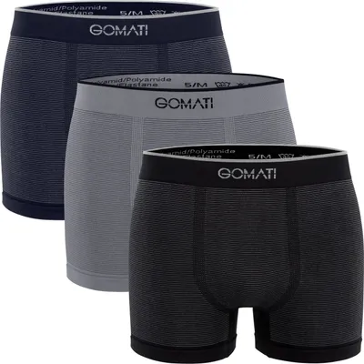 Produktbild von Gomati Herren Seamless Pants (3er Pack) Nahtlose Boxershorts aus Microfaser-Elasthan - Mix M