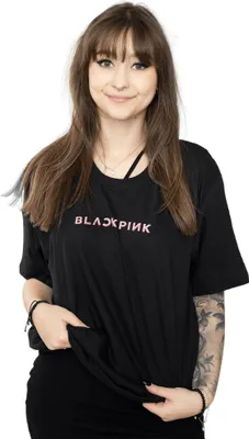 Image de BlackPink - "Taste That" T-shirt homme/femme unie RO3987 (L) (Noir)