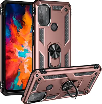 Produktbild von Moto G50 4G Hülle, Dual Layer Militäre Fallschutz Schutzhülle mit Ringhalterung Ständer für Motorola Moto G50 4G Roségold
