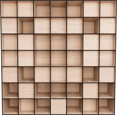 Zdjęcie produktu dla Dyfuzor Schroedera „QRD 2D N7” – 50 x 50 cm | Drewniany panel Schroedera QRD 2D | Dyfuzor akustyczny ze sklejki brzozowej – panel akustyczny o głębokości 11 cm