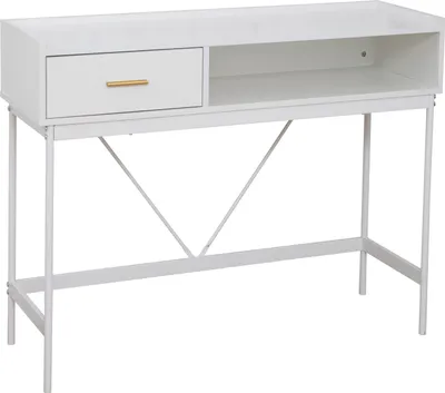 Produktbild von SVITA VALEO Konsolentisch schmal mit Ablage Standregal Flurtisch mit Schublade Weiß