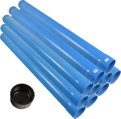 Produktbild von Agora-Tec® 3 Zoll Brunnenrohr-Set (10 Meter) inkl. 2 m Filterrohr (SW 0,75mm) und Bodenkappe