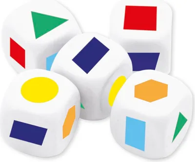 Produktbild von TimeTEX Würfel-Set "Geometrische Formen", 5-tlg., 22 mm