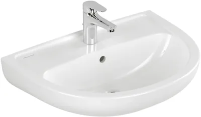 A white ceramic sink with a chrome faucet.