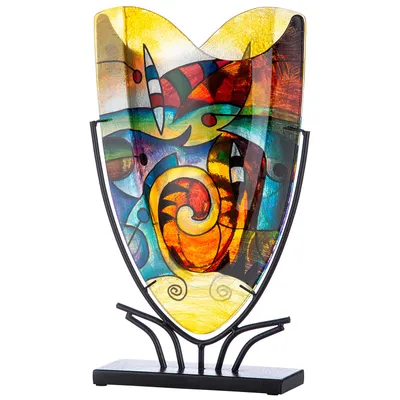 Produktbild von Casablanca by Gilde Glasart ovale Dekovase Verona, handbemalt H. 48 cm,44657