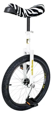 Produktbild von Einrad 20 Zoll weiß mit Flatcrown-Gabel und trittsicheren Kunststoffpedalen